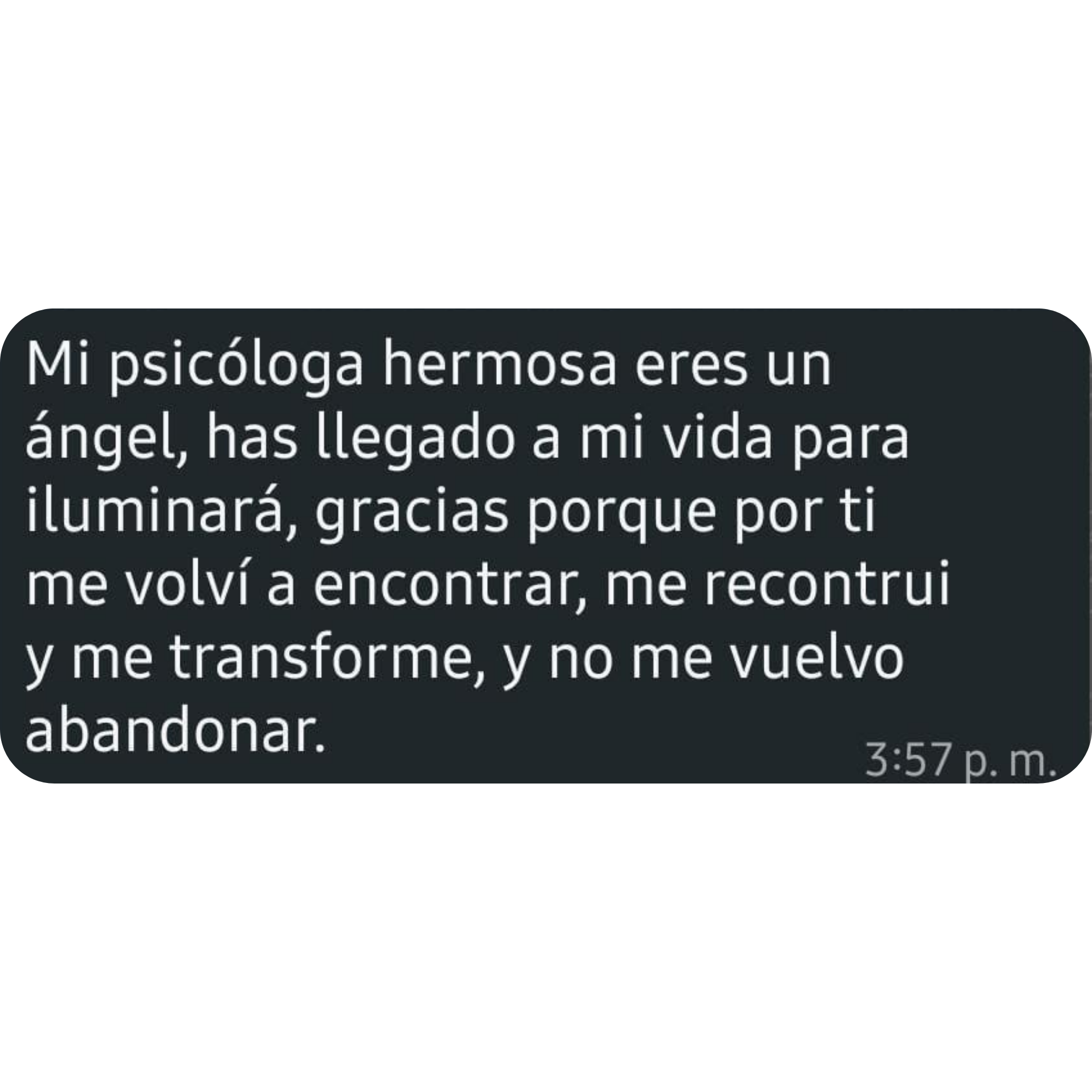 Testimonio recibido por WhatsApp