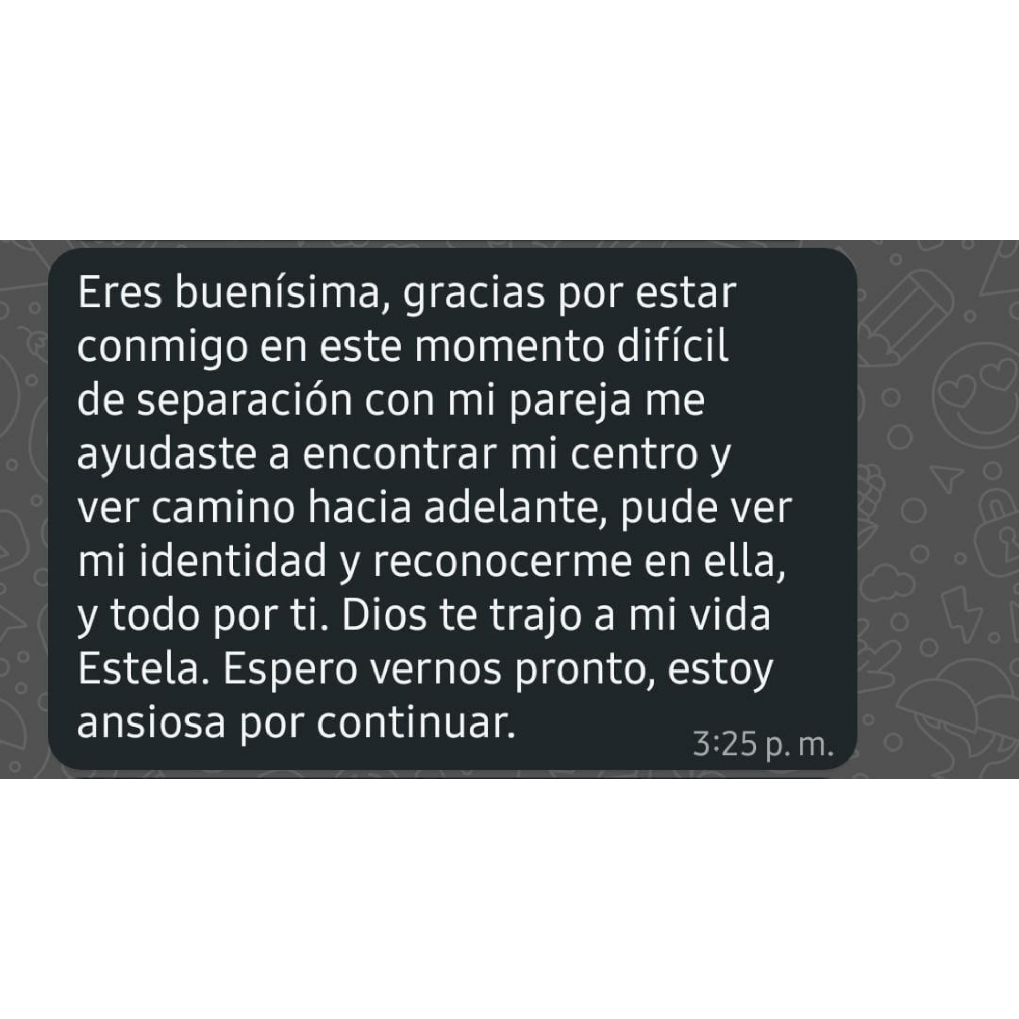 Testimonio recibido por WhatsApp